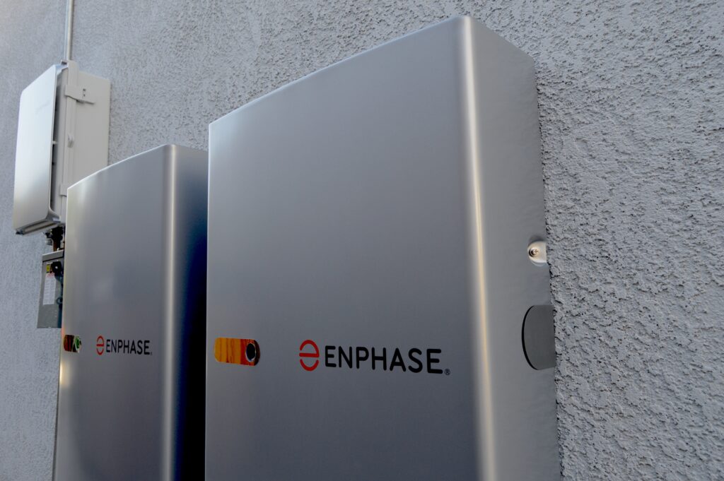 Enphase Battery attached at the wall