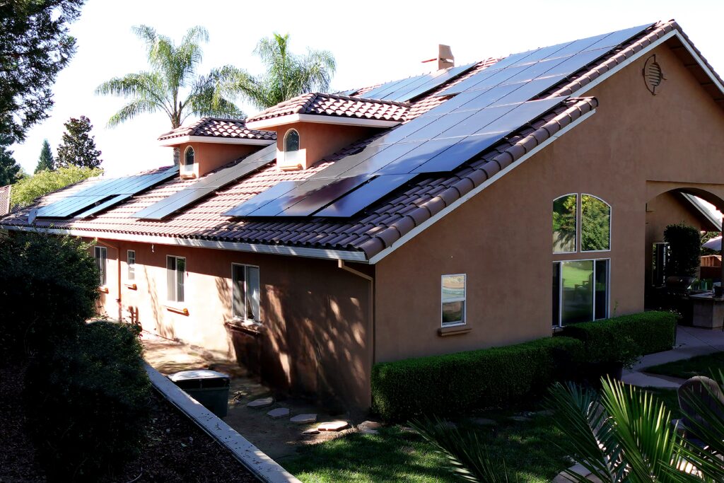 Attached solar at the roof in Redding