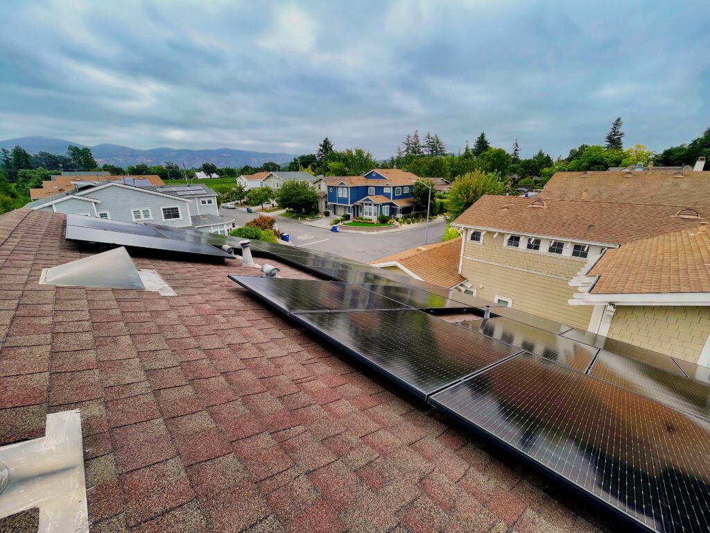 Installed solar panels of residents at Napa City