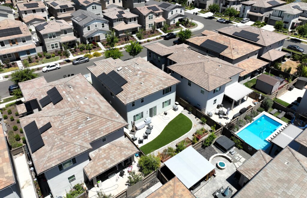 Solar installed roofs around Sacramento homes