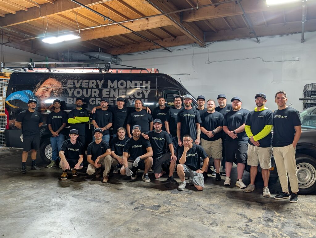 Continuum solar installation crew and service team in Northern California.